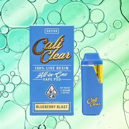 Cali Clear USA|Cali Clear Blueberry Blast – 1g Live Resin – All In One Vape Pod – Sativa