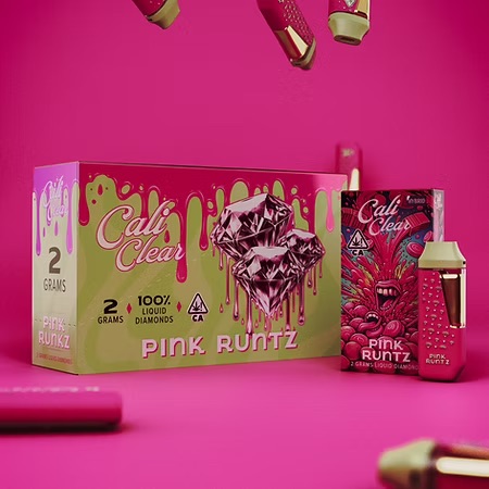 Calicleardisposablesusa.com | cali clear pink runtz – 2g liquid diamonds disposable – hybrid